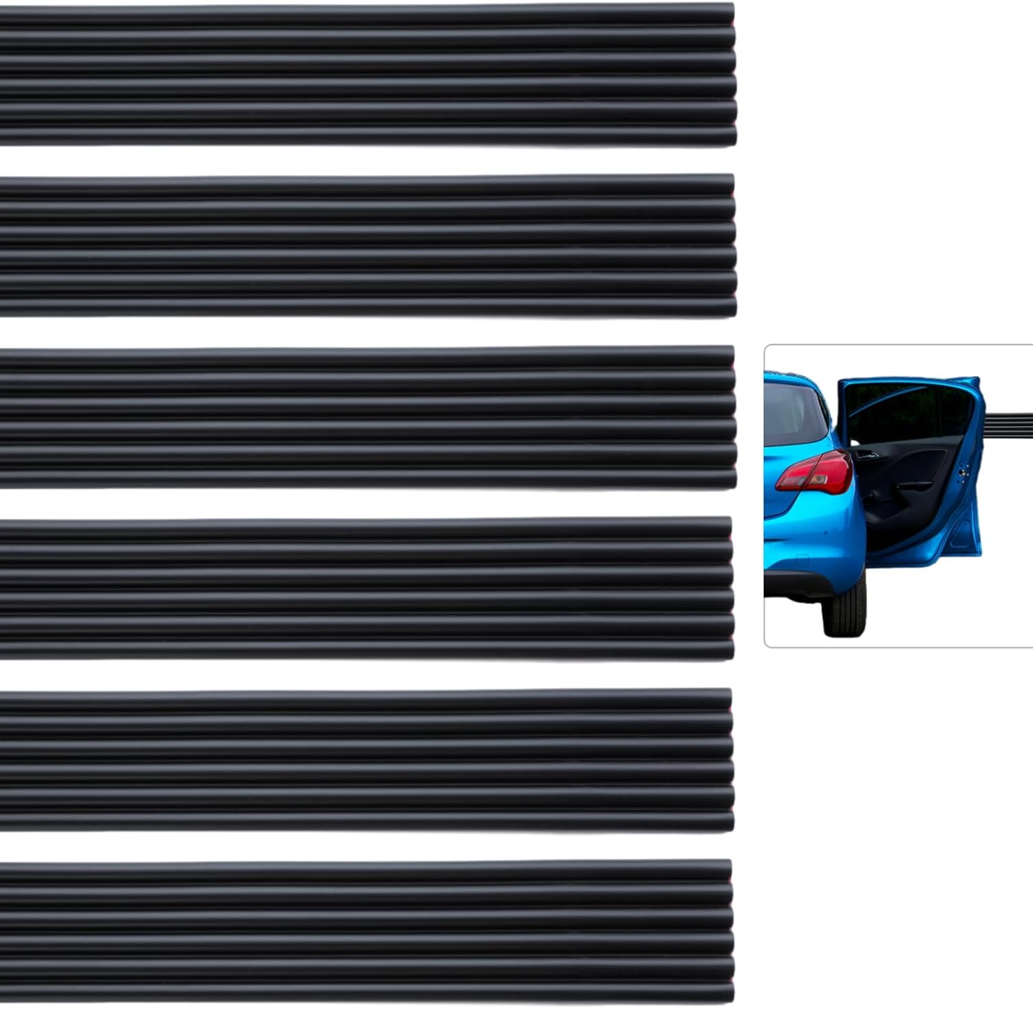 Garage Wall Protector Strip Car Door Protector, Self-Adhesive Rubber Garage Wall Guards for Car SUV Doors, Waterproof Wall Bumper Guards for Cars - 2.75x16 Inches 6 Packs - Black