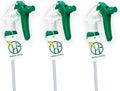 Spray Bottle Nozzle Replacement, Bottle Tops Only - Sprayer Nozzle Triggers for Heavy Duty, Commercial, Home Cleaning Solutions - Fits 8,16,24,32 oz Plastic & Glass Bottles, Green 3 pack