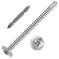 Wensilon（100pcs）#8×2”for Sheet Metal Self-Tapping Screws 410 Stainless Steel Truss Head High-Strength Quick Tapping Screws
