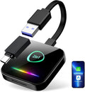 Wireless CarPlay Adapter for Apple iPhone & Android Auto, Plug & Play Dongle with Fast Connection, No Delay, Wide Compatibility for Cars 2016+