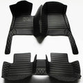 Custom All-Weather Protection Luxury Leather Floor Mats for Cars SUVs Trucks According Anti-Slip Leather Floor mats ﻿ (36,Black and Striped Black)