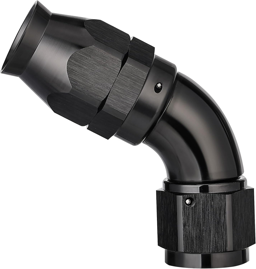 EVIL ENERGY 12AN 60 Degree PTFE One Piece Full Flow End Hose Fitting Aluminum Black