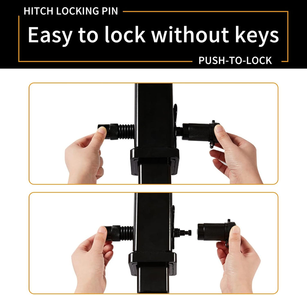 Trailer Hitch Pin Lock, 5/8" Dia with Extra Long 4" Hitch Lock Fits Class III IV V 2", 2-1/2"& 3" Receivers, Trailer Hitch Lock with Safety Clip and O-Rings for Trailer Truck Car Boat