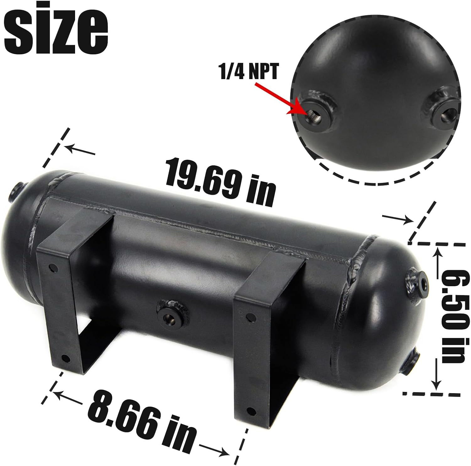 3 Gallon Air Tank with 150PSI Air Compressor 2PCS for Suspension/Air Ride/Bag/Car Train Truck Horn Aluminum 12 Liter Compressed air Storage Tank Onboard System Air Suspension Compressor Kit
