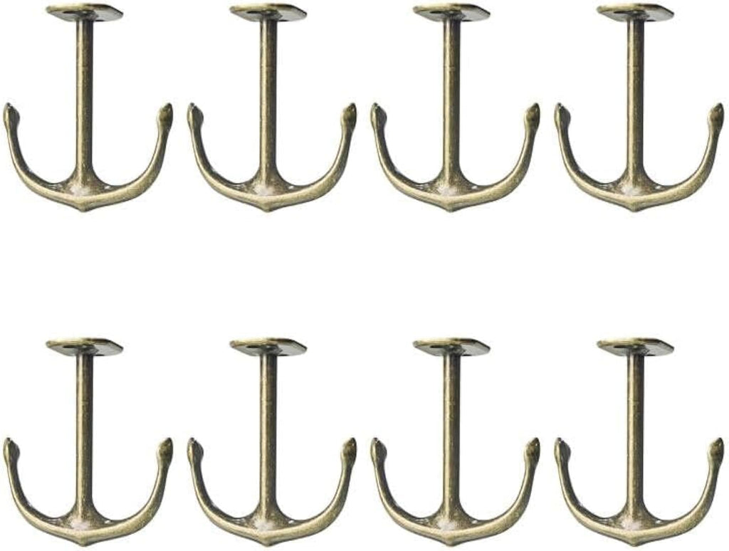 Anchor Two Prong Ceiling Hook for Closet Top Bathroom Kitchen Cabinet Garage Pack of 8 (Bronze)