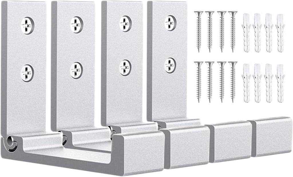 OHIYO Foldable Hooks 4pcs Folding Coat Hooks Heavy Duty Wall Hooks for Hanging Bags Hooks Headphone Holder Fold up Hooks No Rust Wall Mounted for Hat, Bags, Jacket, Towel (Silver)