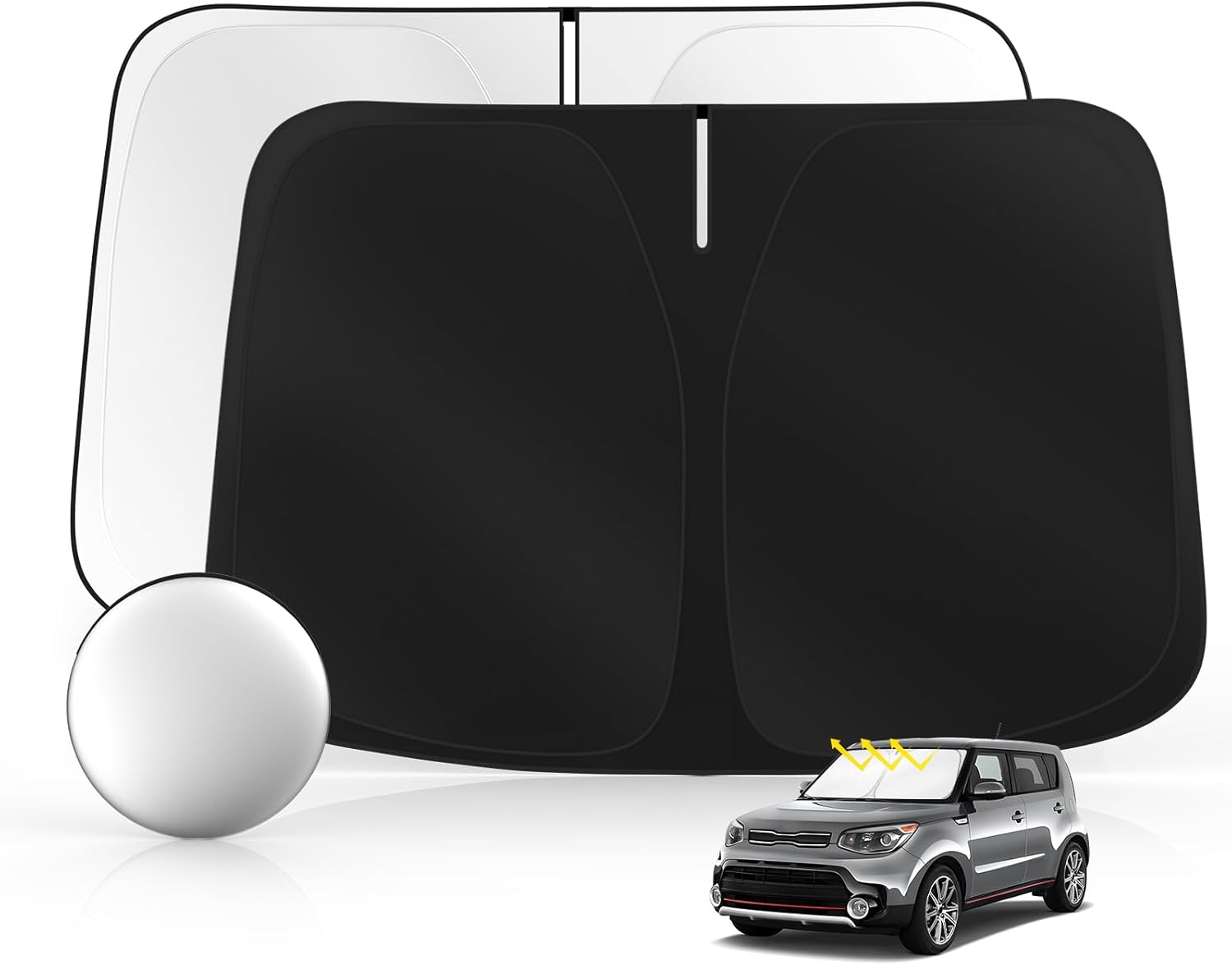 Windshield Sun Shade for Kia Soul 2014-2019 Foldable Sunshade Custom Fit Front Window Car Interior Accessories Protector Blocks UV Rays