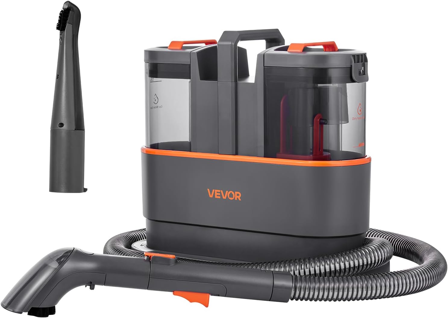 VEVOR Carpet Cleaner Machine, 50.72 oz Clean Water Tank & 27.05 oz Dirty Water Tank, Portable Upholstery Shampooer, 11.5Kpa Handheld Furniture Extractor, Spot and Stain Deep Cleaner for Rug Couch Car