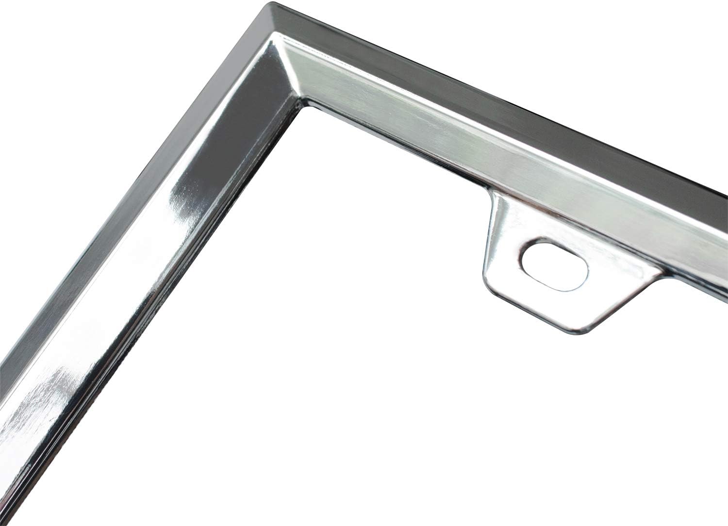 3D Chrome License Plate Frames, Pure Zinc Alloy Metal (Triangle Pattern)