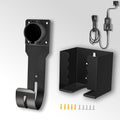 EV Charger Holder Wall Mount Kit, Ev Charging Cable Holder, EV Cable Box Organizer&J-Hook Electric Car Plug Nozzle Holster for SAE J1772 Connector(Indoor/Outdoor Use)