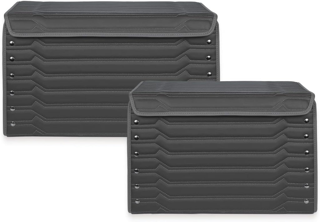 Foldable Trunk Organizer For Car - Trunk Organizers Car Storage - Collapsible Auto Trunk Organizer With Lid - Small And Large Cargo Organizer - Trunk Organization (Highway 17+21)