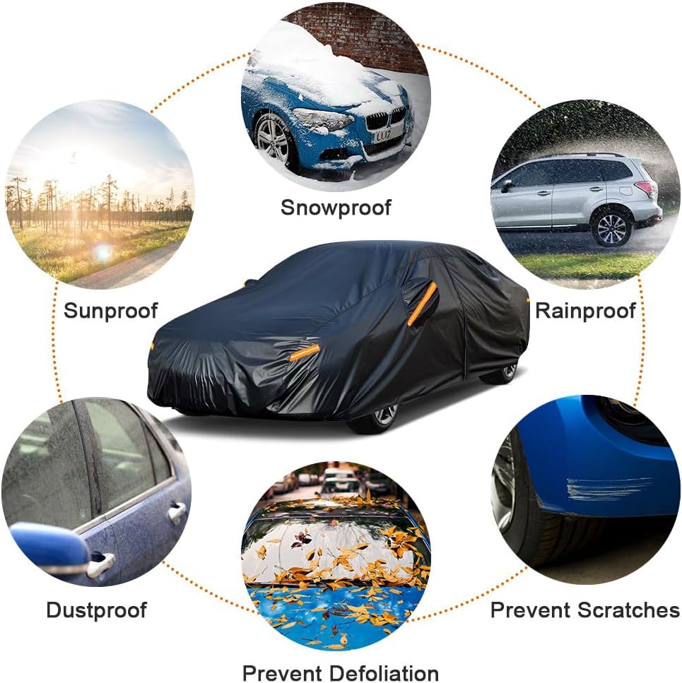 Kayme 7 Layers Car Cover Custom Fit for Mercedes Benz CLK 200 280 320 350 430 500 (1997-2025) Waterproof All Weather for Automobiles, Outdoor Full Cover Rain Sun UV Protection.