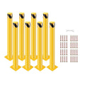 8 Pack Safety Bollard Post, 30 Inch Height 4.5 Inch Diameter Yellow Pipe Safety Steel Bollards with Anchor Bolts and Wrench, Steel Bollards for Road Warning Construction Public Place Traffic Control
