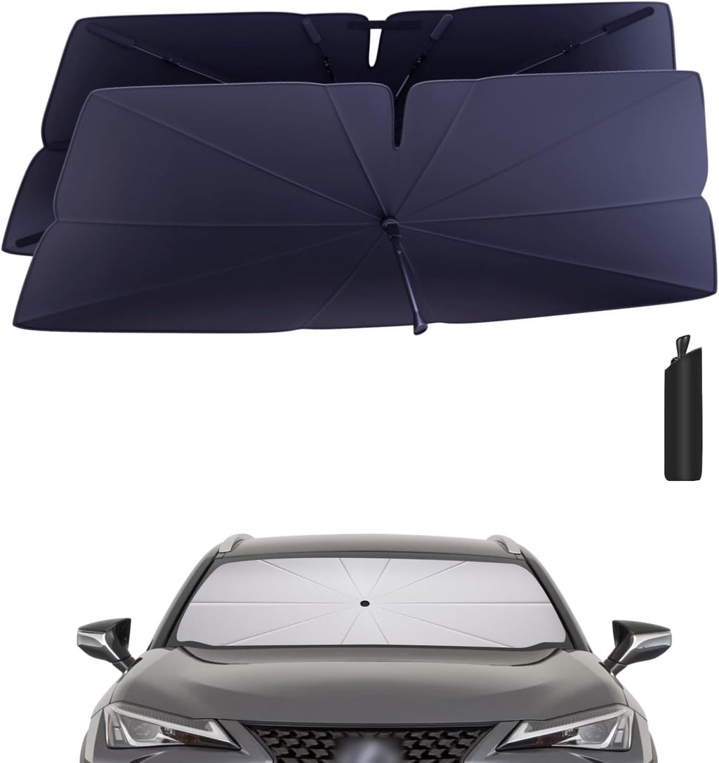Windshield Sun Shade Umbrella Compatible with 2019-2025 Lexus UX Accessories: Custom Fit 240T Silver, Double Thickened Foldable Sunshade Window Sun Visor, Ultimate 99% UV Blocking for 200/250h/Premium