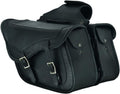 GARGOYLE BELLS Motorcycle Saddle Bags Genuine Leather Motorcycle Luggage Bag For Softails Sportsters and Choppers (No Stud, Black, 13”x13“x10”)