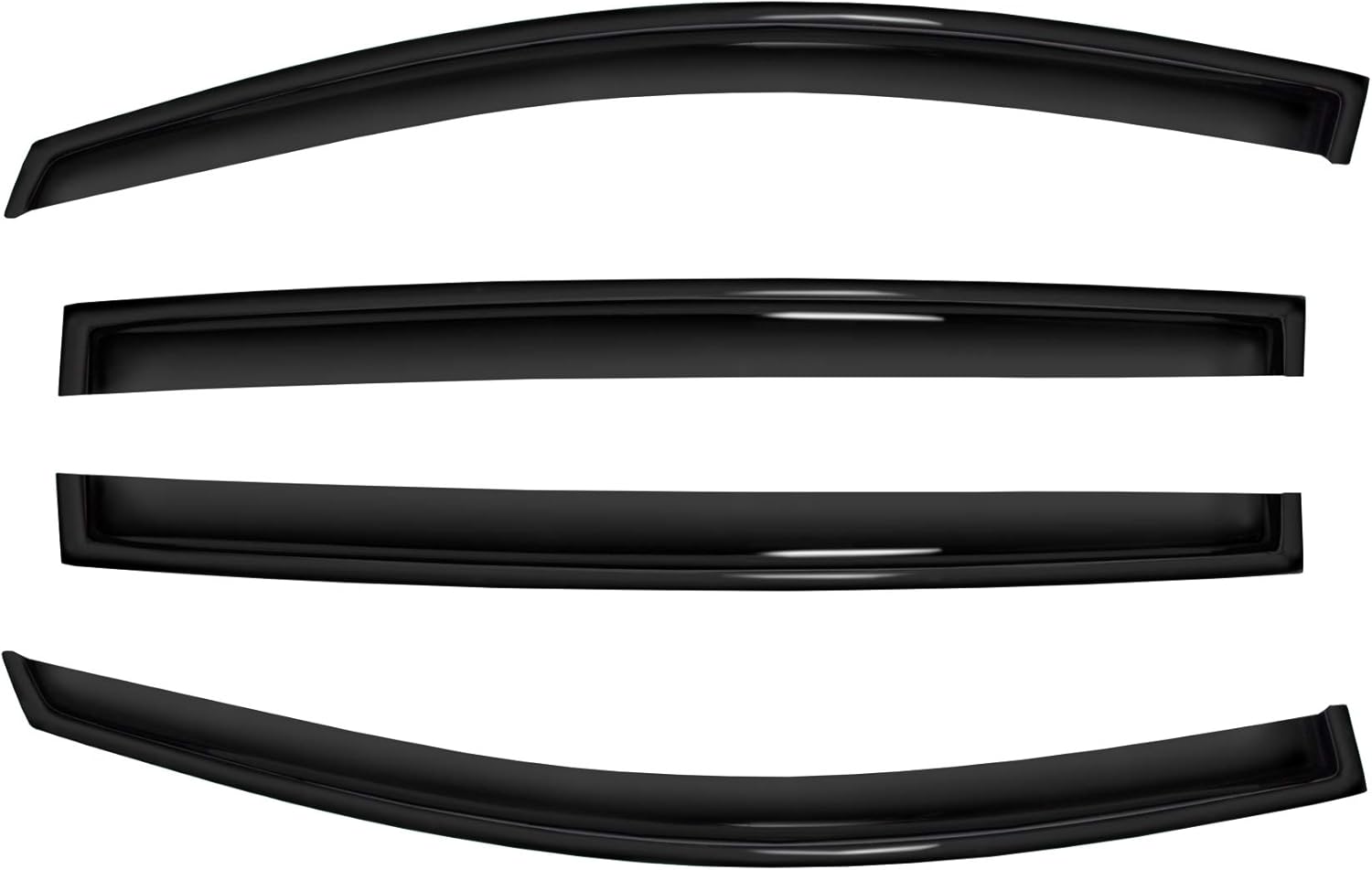 4pc Sun Rain Guards Window Visor Wind Deflector Compatible with Nissan Versa Hatchback 07-12/Sedan 07-11 Smoke 94009