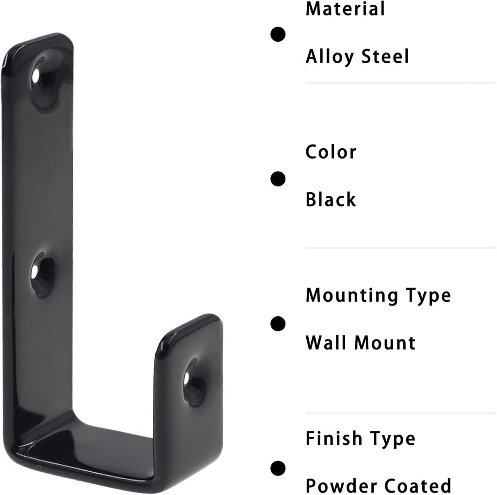 Bunk Bed Ladder Hooks Brackets, Iron Bed Ladder Hook,PVC Coated Angled Ladder Hooks,Heavy Duty Replacement Hardware Utility Hooks,Loft Garage Storage Hooks,J Brackets Hooks with Screws Black