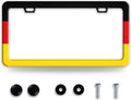 German Flag License Plate Frame Funny Germany License Plate Frames Stainless Steel Accessories Cars Decor with 2 Holes and Screws Fits Standard Us Ca Vehicles License Plate Holder 12.2 X 6 Inch