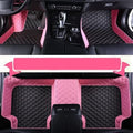 Custom All-Weather Protection Luxury Leather Floor Mats for Cars SUVs Trucks According Anti-Slip Leather Floor mats ﻿ (30,Pink and Black Beige)