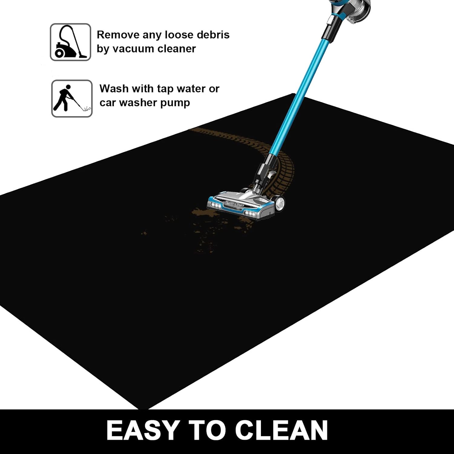 AiBOB Oil Spill Mat, Garage Floor Mat Under Car, 6ft X 8 ft, Waterproof Backing Absorbent Pad Protects Floor, Durable, Reusable, Black