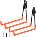 TICONN 2 Pack Heavy Duty Garage Hooks, Steel Utility Wall Storage Hooks, Wall Mount Hanger Organizer for Ladders, Bikes, Tools, Bulky Items (Large, Orange Square)
