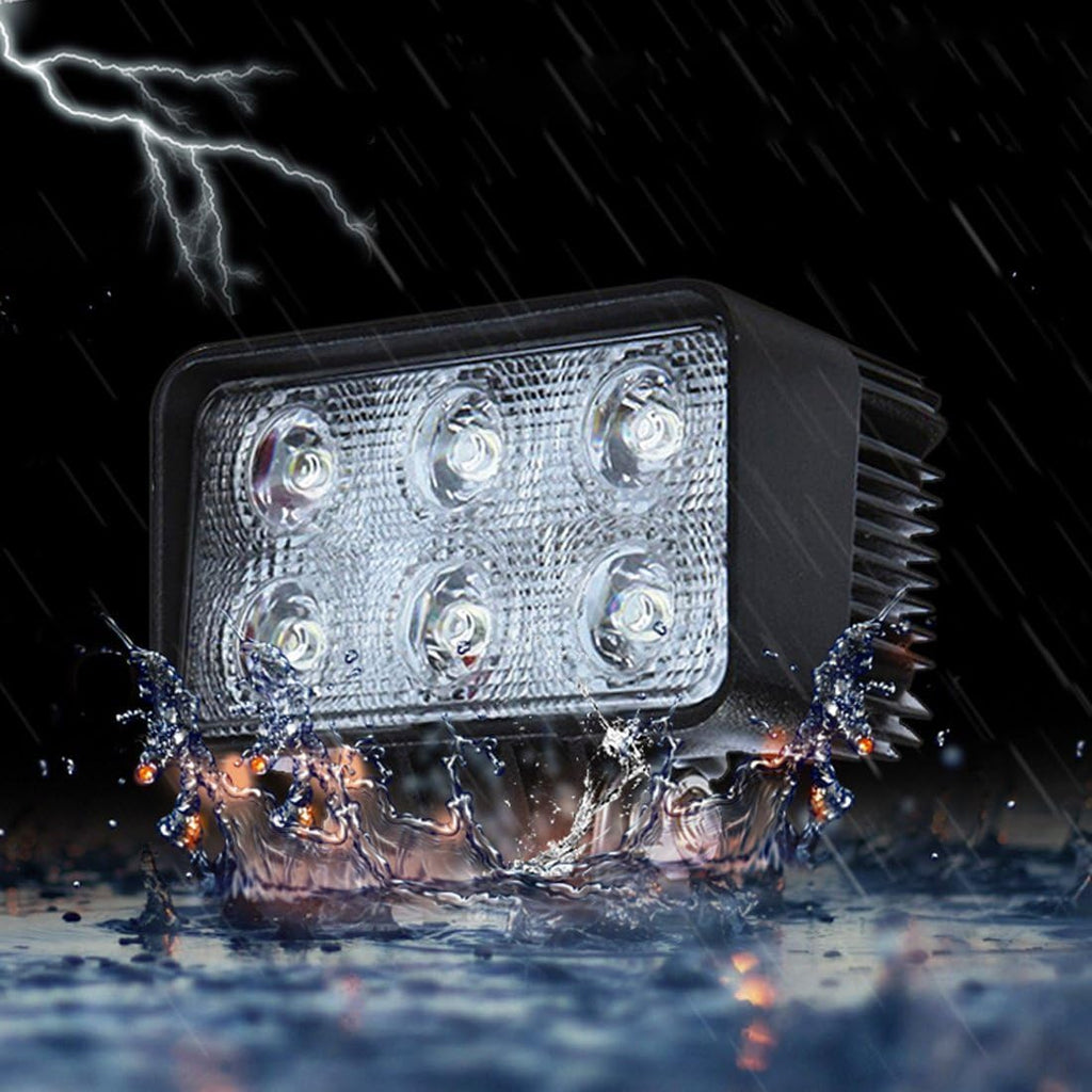 2PACK 18W Rectangle High Power 12/24 volt LED Work Light, 2400LM Foglight Waterproof Flood Driving Light for Tractor,Truck,ATV,Boat, 4x4 Offroad