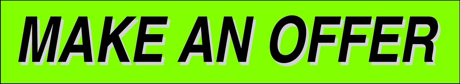 Ez-line Vinyl Windshield Stickers 3 Dozen 15 Inch Chartreuse Slogan Dealership Pro Pack for Car Lots (EZ115-Pack12)