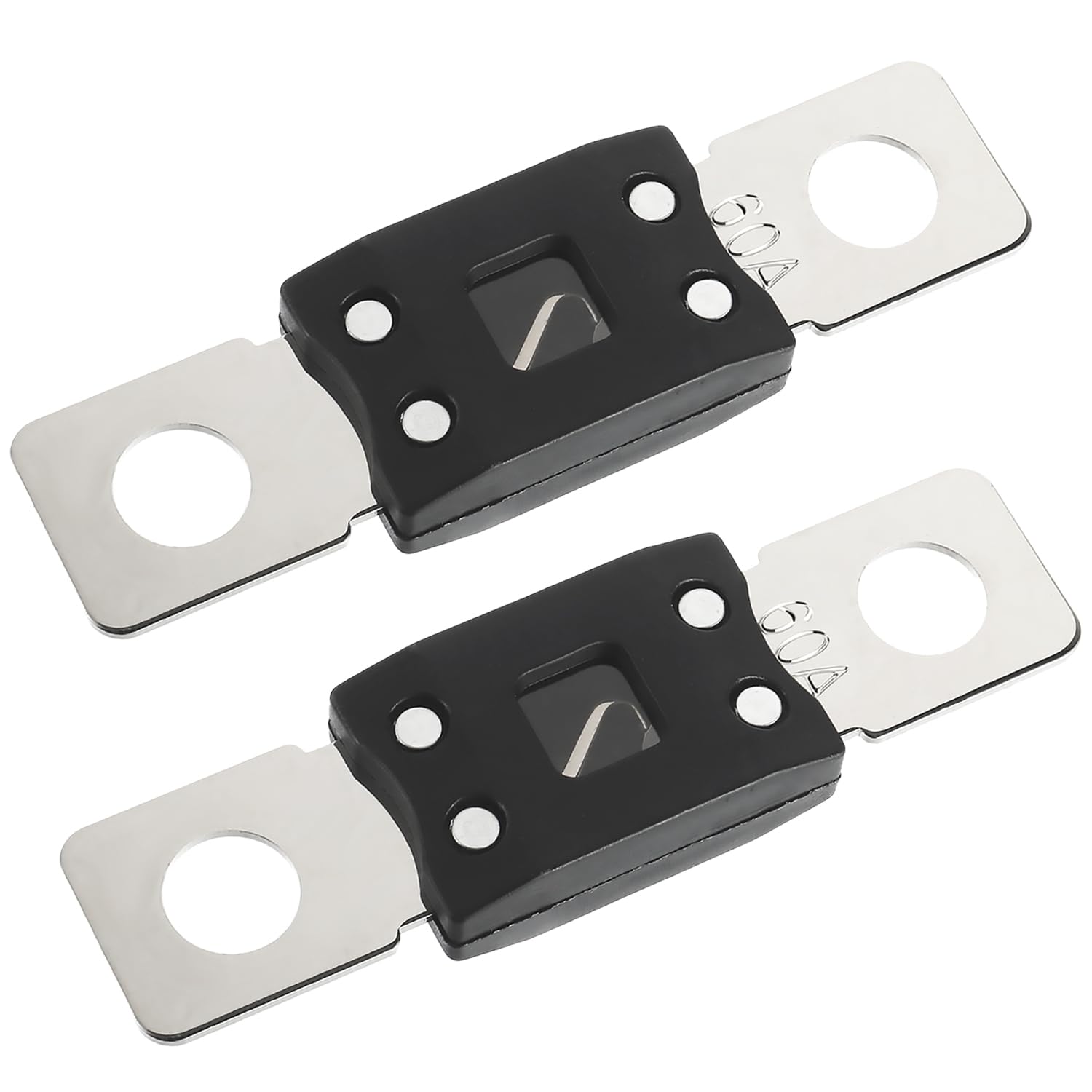60A MEGA High Current Fuse - 60 Amp Bolt-on Fuse for Cars, Trucks, Construction Vehicles, Buses, Caravans (2 Pcs)