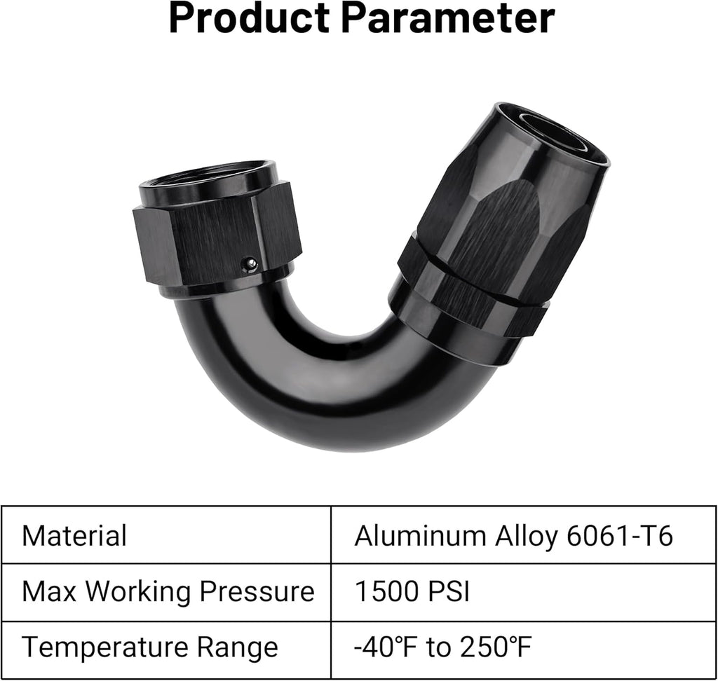 EVIL ENERGY 12AN 150 Degree One Piece Full Flow Hose End Fitting Swivel For CPE Braided Hose