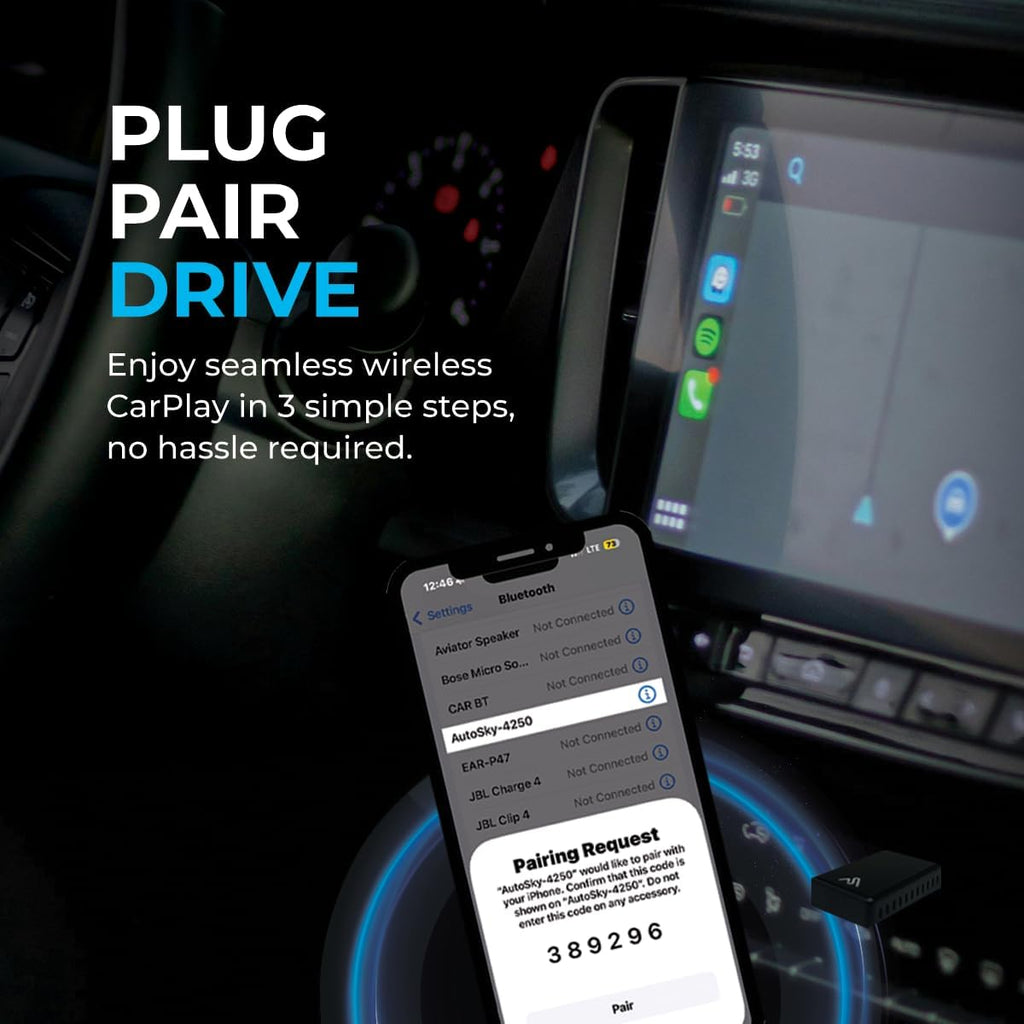 2026 Wireless CarPlay Adapter 8PRO by AUTOSKY – Convert Wired to Wireless, Plug & Play, Fast & Stable Connection, Apple & Android Auto Compatible, Compact Design