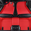 Customized Personalized car Floor mats, All-Weather Luxury car Floor mats, Waterproof and Anti Slip Leather car Floor mat Lining, 95% Customized car, Truck, and SUV Floor mats (Red Stripes)