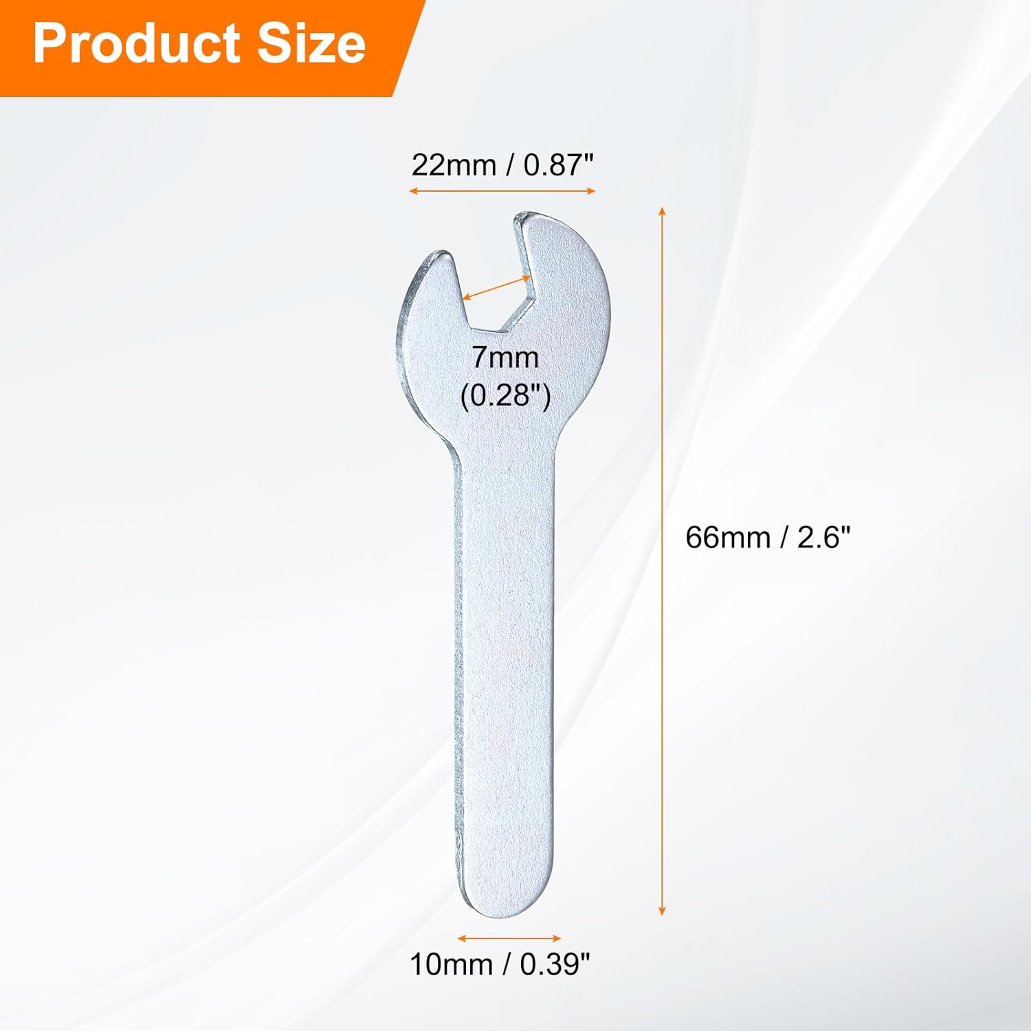 HARFINGTON 10pcs Small Wrench 7x66x1.5mm Metric U-Shaped Single Open Ended Spanner Super Thin Flat Head Galvanizing Wrench for Automotive Repair Furniture Assembly