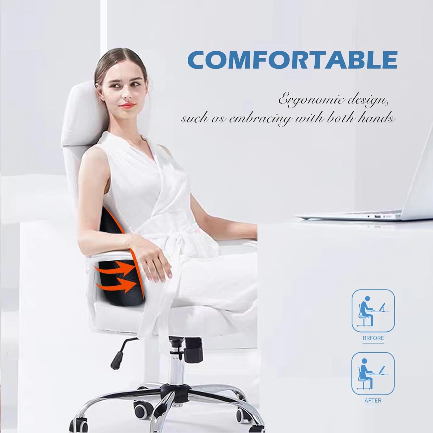 Super Cozy Lumbar Support Pillow for Car/Office Chair, 100% Memory Foam Lumbar Pillow with Breathable Removable Cover, Ergonomic Design - Back Support for Back Pain Relief(Adjustable Strap, Black)