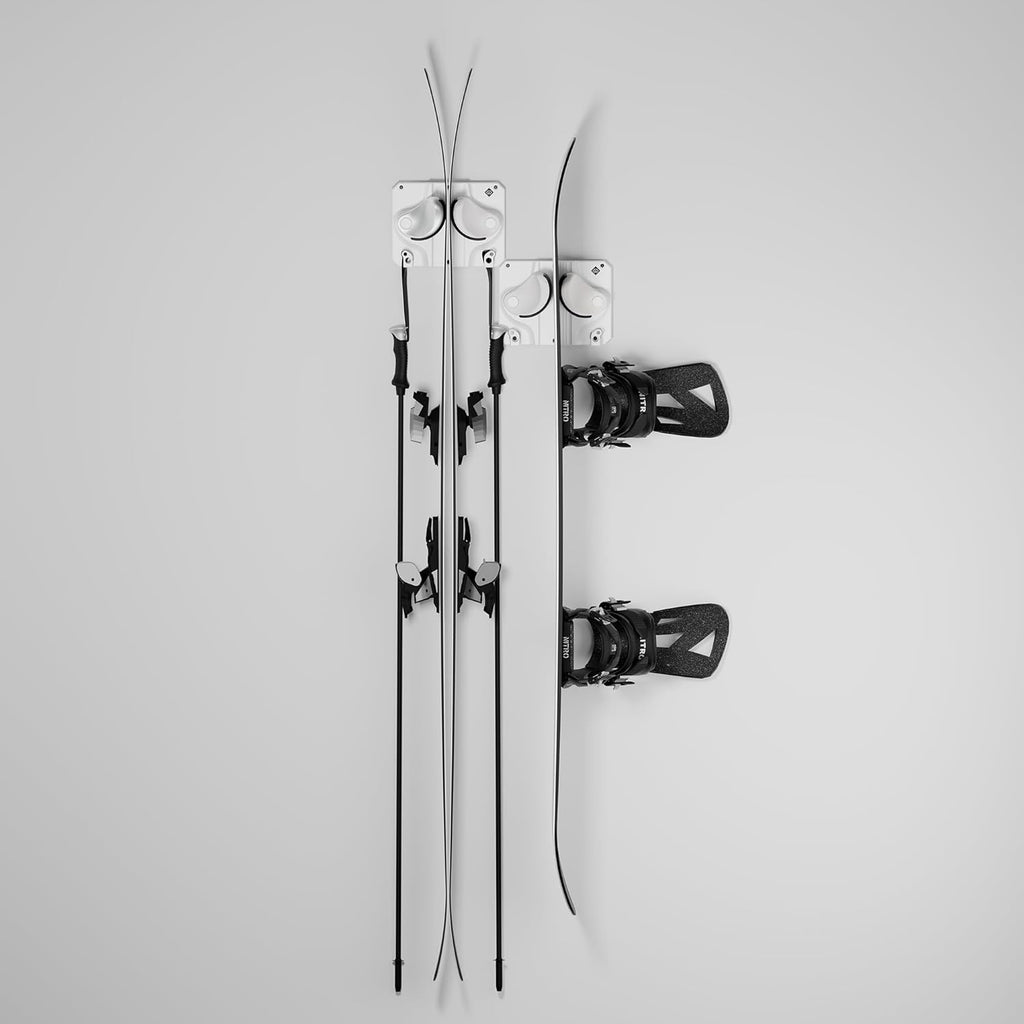 Ultimate Ski & Snowboard Wall Rack | Secure, Non-Slip Storage | Fits Any Ski/Board | Garage Organization | Ski Storage Rack | Snowboard Storage Rack | Winter Gear Organizer | 2 Pck