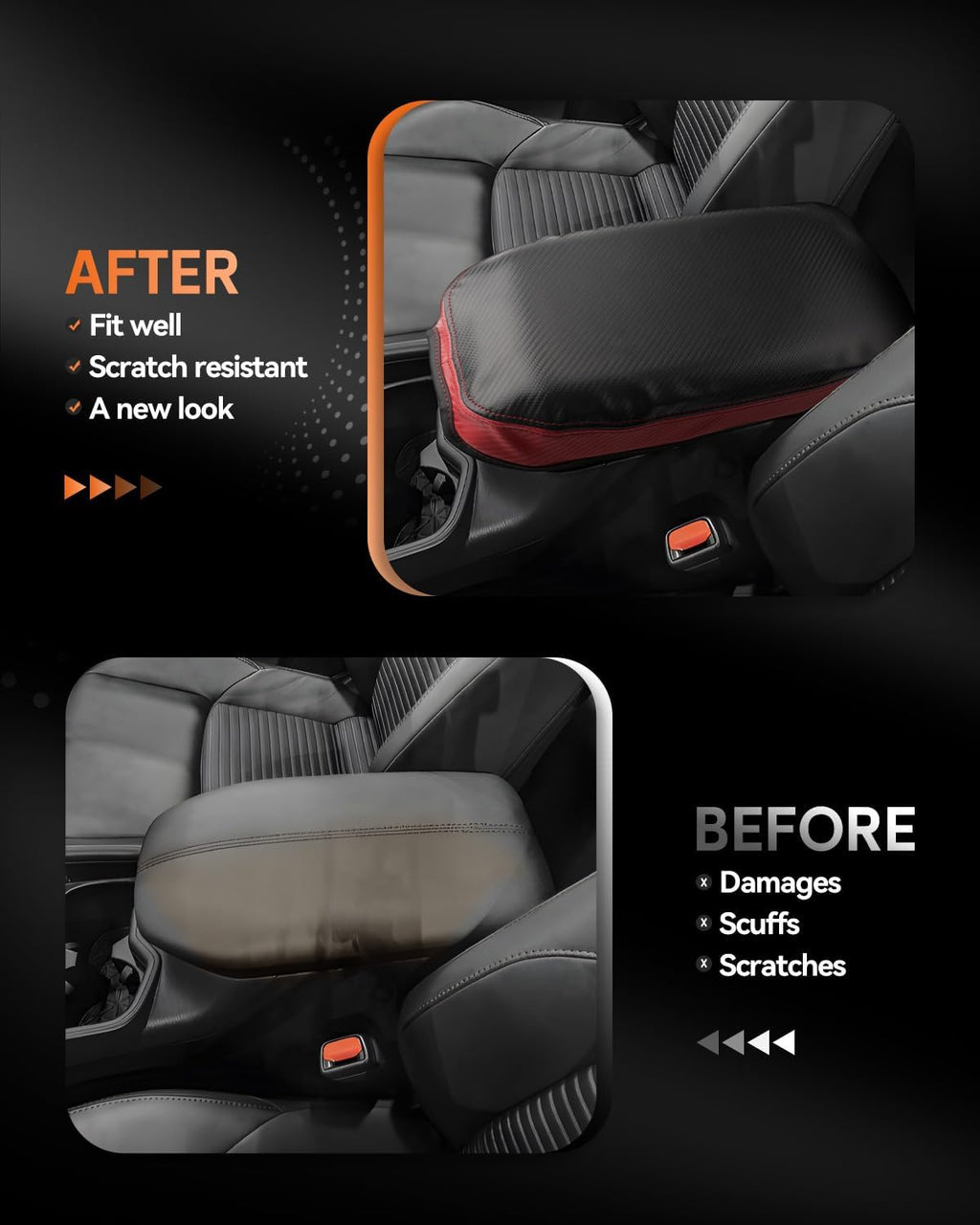 CDEFG for Toyota RAV4 2019-2025 Center Console Cover Armrest Box Cover for RAV4 (LE, XLE, XLE Premium, Limited) 2020 2021 2022 2023 2024 2025 Accessories Arm Rest Protector