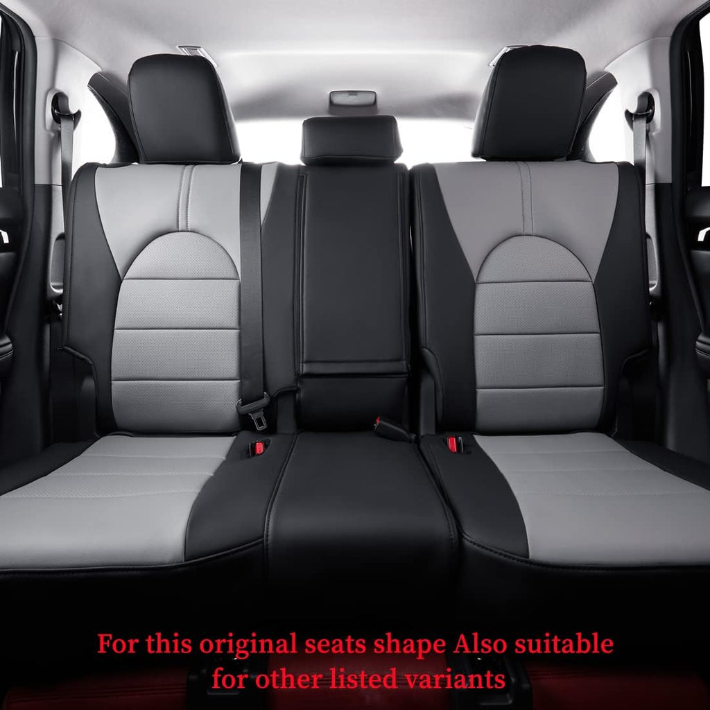 coverdream Camry Seat Covers Custom Fit for 2012-2017 Toyota Camry LE,XLE,Full Coverage Waterproof Leatherette Car Seat Protector (Full Set,Black/Gray)