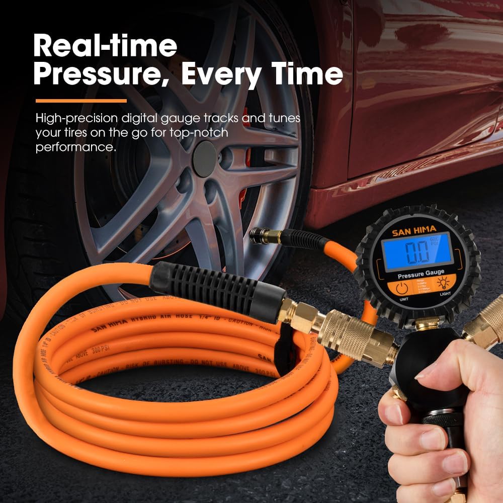 SanHima 2 Tire Inflation Deflation System - Fits up to 200" Wheelbase, Fast High Flow 2-Way Air Down Tire Inflator Deflator for Truck Car Trailer Motocycle
