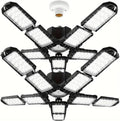 2 Packs LED Garage Light, Super Bright Screw in E26/E27 Ceiling Shop Work Lamp, 260W 26000 Lumen Deformable Basement Bulb Fixture with 10+1 Adjustable Panels, Lighting for Workshop, Attic
