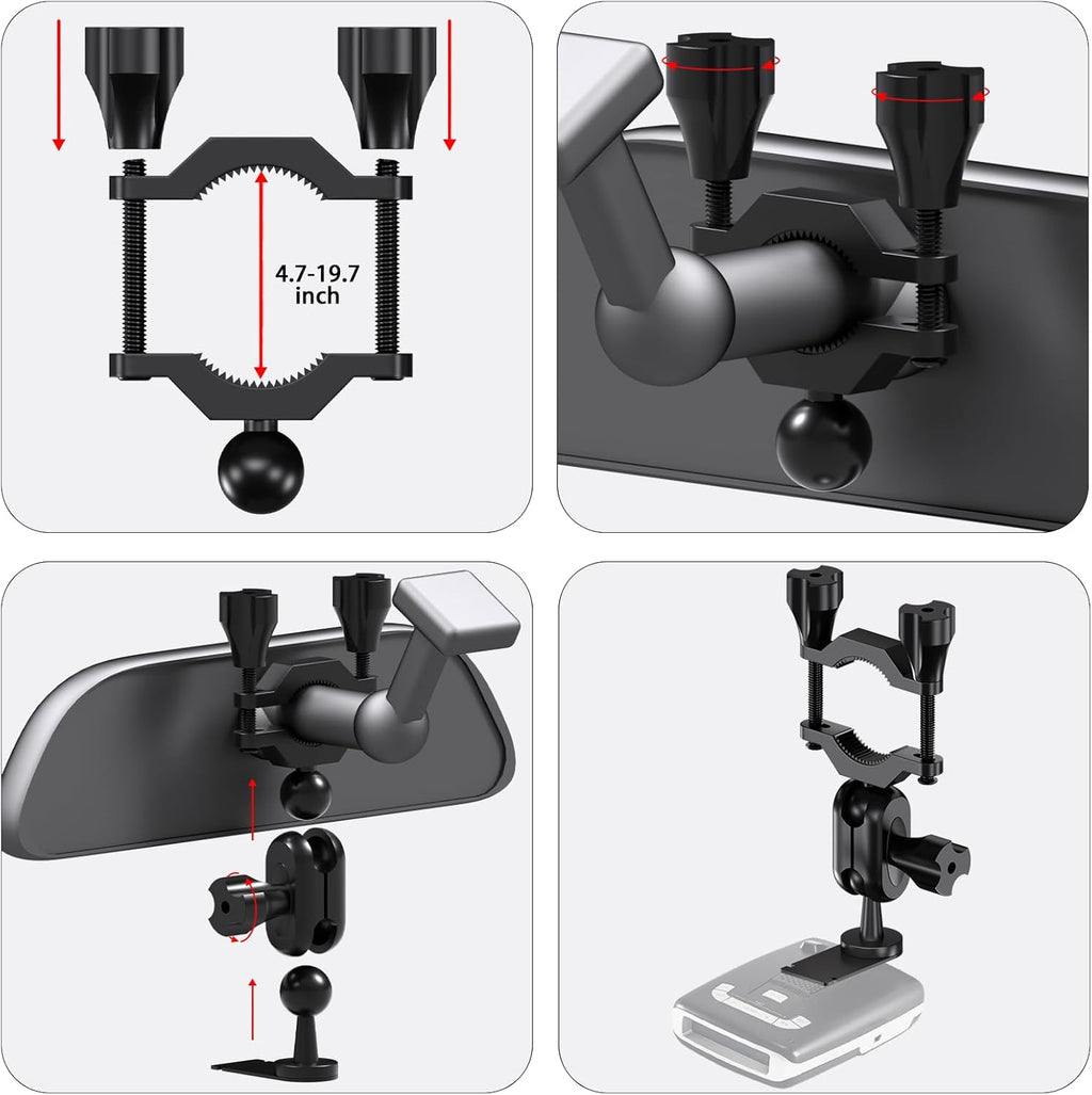 Radar Detector Mirror Mount,Radar Detector Mount,Suitable for Escort MAX,MAX 2,2015-2019 MAX360 Radar Mounting Base,with W/EZ Connection(Not Applicable to MAX 3 and MAX360C Model)