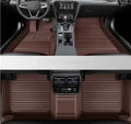 Custom All-Weather Protection Leather Car Floor Mats for Cars Sedan SUV Sports Car Waterproof Floor Mat (3D Brown)