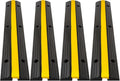 CXRCY Cable Protector Ramp 4 Pack of 1-Channel Rubber Hose Ramp, 22046Lbs Capacity Heavy Duty Speed Bumps Hose Cord Protector Ramps for Driveway&Outdoor/Wire/Hose/Pipe Hider