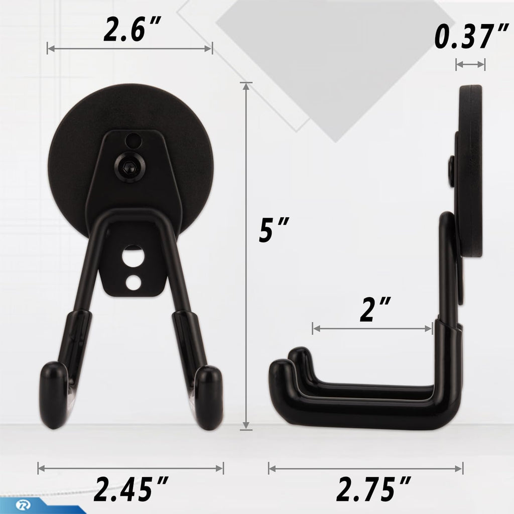 2 Pcs Magnetic Hook Heavy Duty, Strong Magnet Hooks for Garage Tools Hose Rope Electric Drill