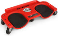 M-AUTO Rolling Knee Creeper Durable Knee Pads with Full 360 Degree Turn Casters and Tool Tray, Garage Kneeling Pads on Swivel Castors for Home Workshop Auto Repairing Maintaining, Red