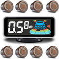 Parktronic 8 Parking Sensors Kit Reverse Backup Radar System Rear and Front View with Sound Warning Ultrasonic Distance Detection for Car Vihicle