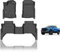 KELCSEECS® Floor Mats Custom for Ford Ranger SuperCrew Cab 2019-2023 All Weather Protection TPE Heavy Duty Non-Slip Automotive Floor Liners Fits Front & 2nd Row Full Set Accessories, Black