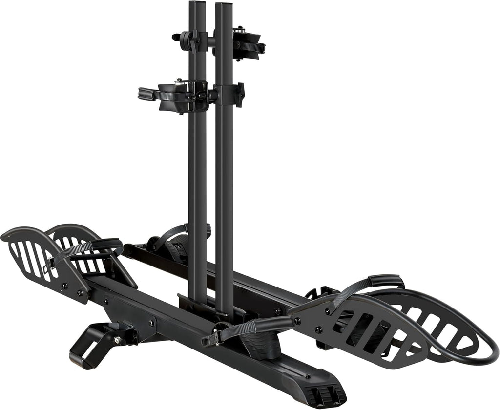 200 lbs E-Bike Rack Hitch Mount Platform Style for Cars Trucks SUVs Vans RVs, Easy Fold with One Hand, fits Bikes with Up to 5-inch Fat Tire