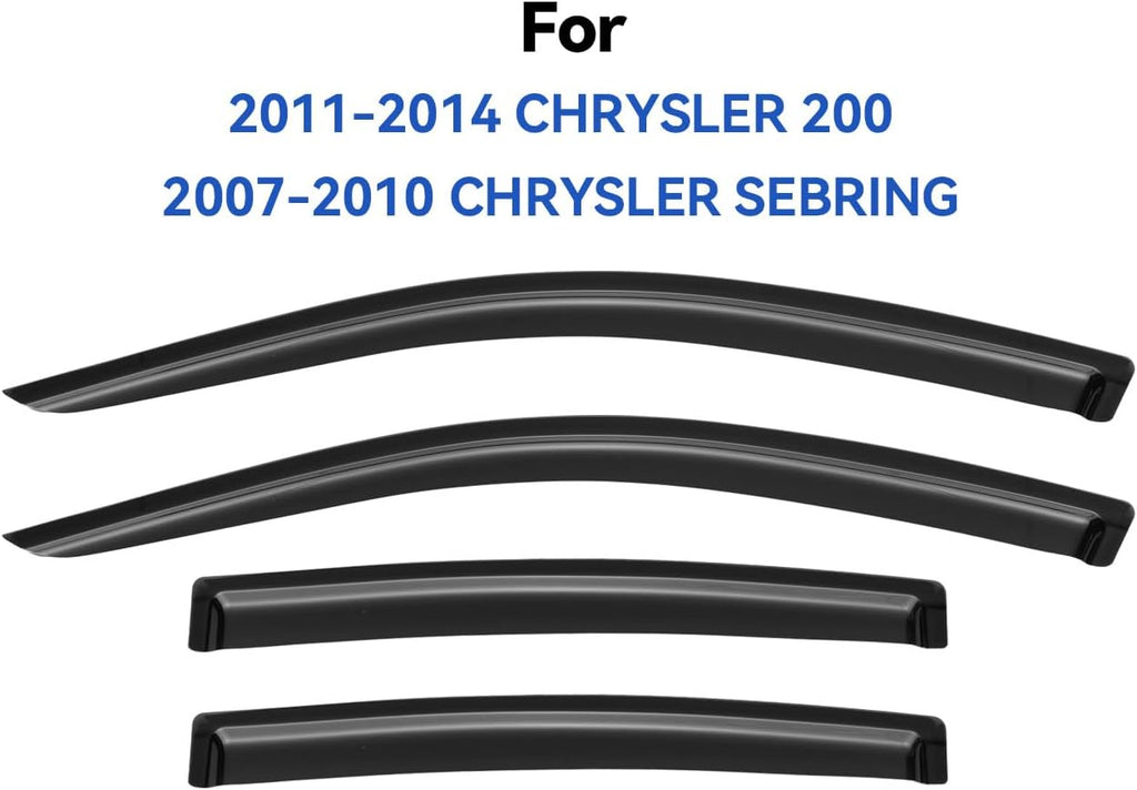 Window Visors Rain Guards for 2011 2012 2013 2014 Chrysler 200, Out-Channel Window Vent Wind Deflectors Visors Shades for 2007-2010 Chrysler Sebring