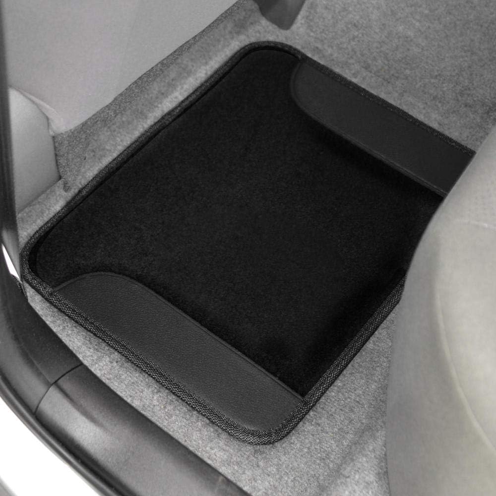 BDK carXS Fresh Two-Tone Carpet Floor Mats, Tribal Tattoo Design with Vinyl Trim for Car Sedan Truck SUV, Front & Rear Set of 4, Black