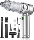 Car Vacuum,3 Suction Modes,Portable Mini Cordless Cleaner with 21000pa Suction Power,Type-C Charge,Handheld Vacuum for Home,Car, Office Desk, Keyboards(Light Silver)