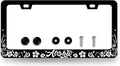 Aloha License Plate Frame Hibiscus Flowers License Plate Holder Stainless Steel Funny Design with 2 Holes and Screws 12.3" x 6.3"